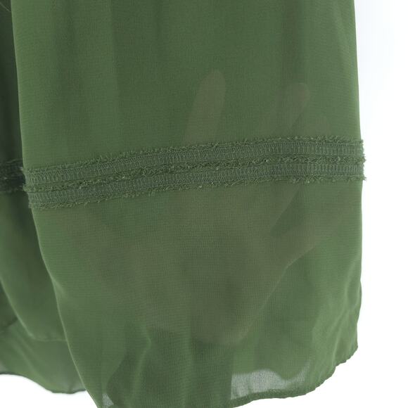 Nicole Miller Flowy Hi Lo Boho Sheer Coquette Sleeveless Tunic Blouse Keyhole M - Picture 10 of 11